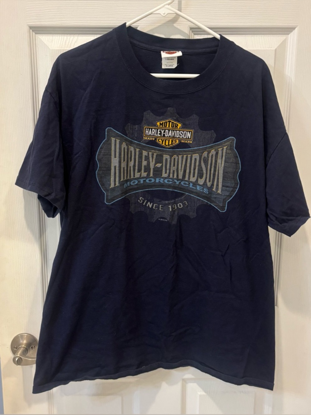 Harley-Davidson Navy Blue Logo Short‎ Sleeve Tee- Colorado